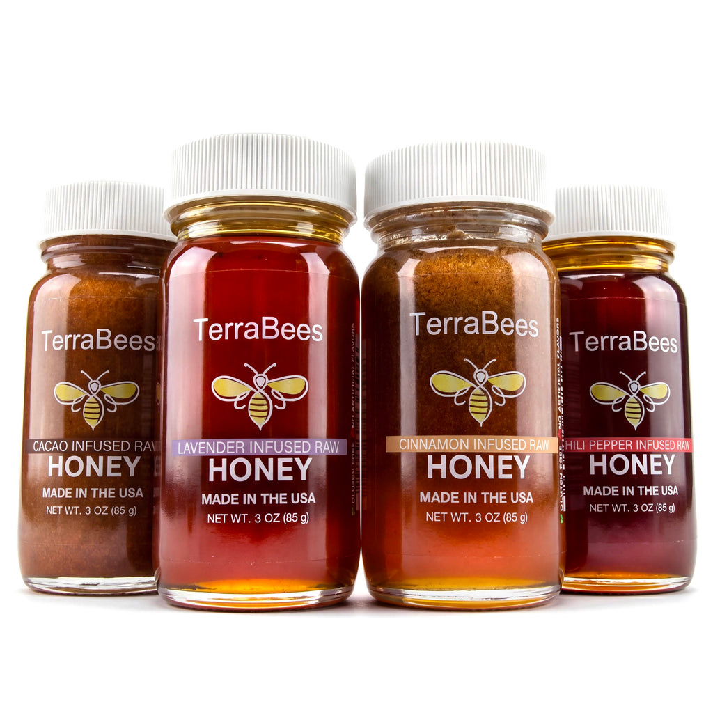 TerraBees: Full Hive, Five Flavors - Raw & Organic Infused Honey Set